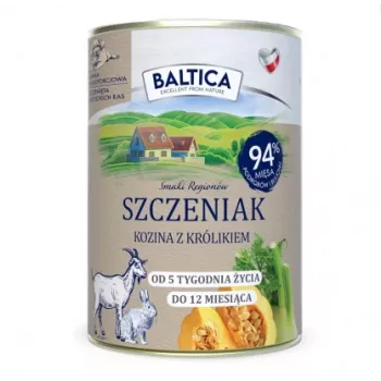 BALTICA regioniniai skoniai Puppy Goat su triušiena - šlapias šunų ėdalas - 400g