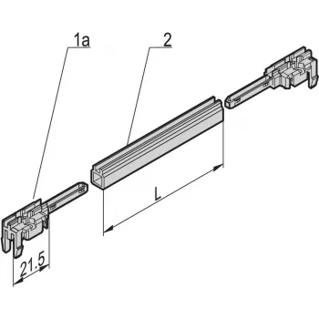SCHROFF kreipiamosios bėgelio tipo priedas, PC, 280 mm (24568-381)