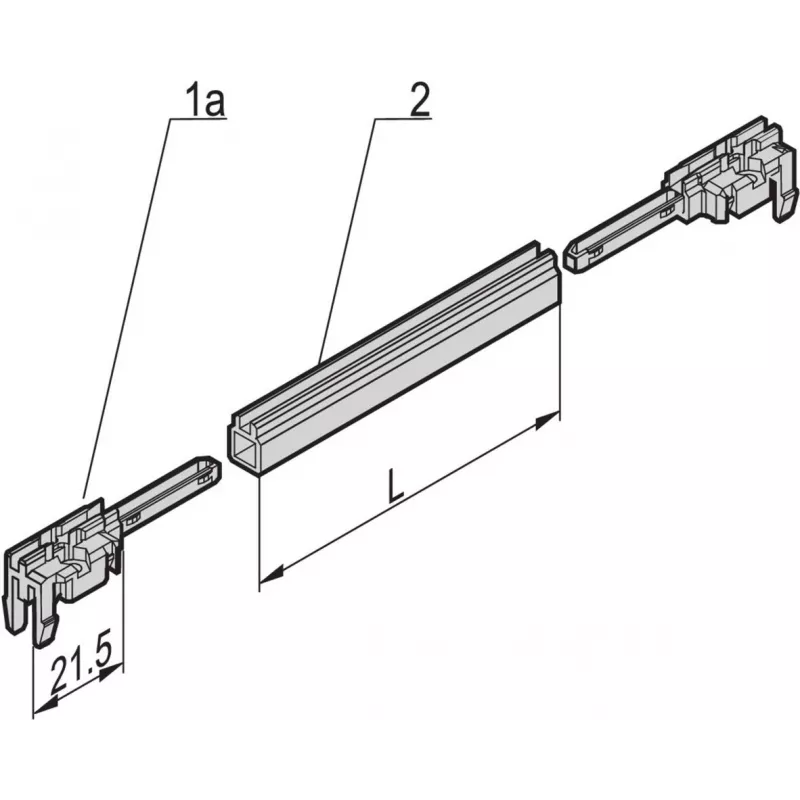 SCHROFF kreipiamosios bėgelio tipo priedas, PC, 280 mm (24568-381)