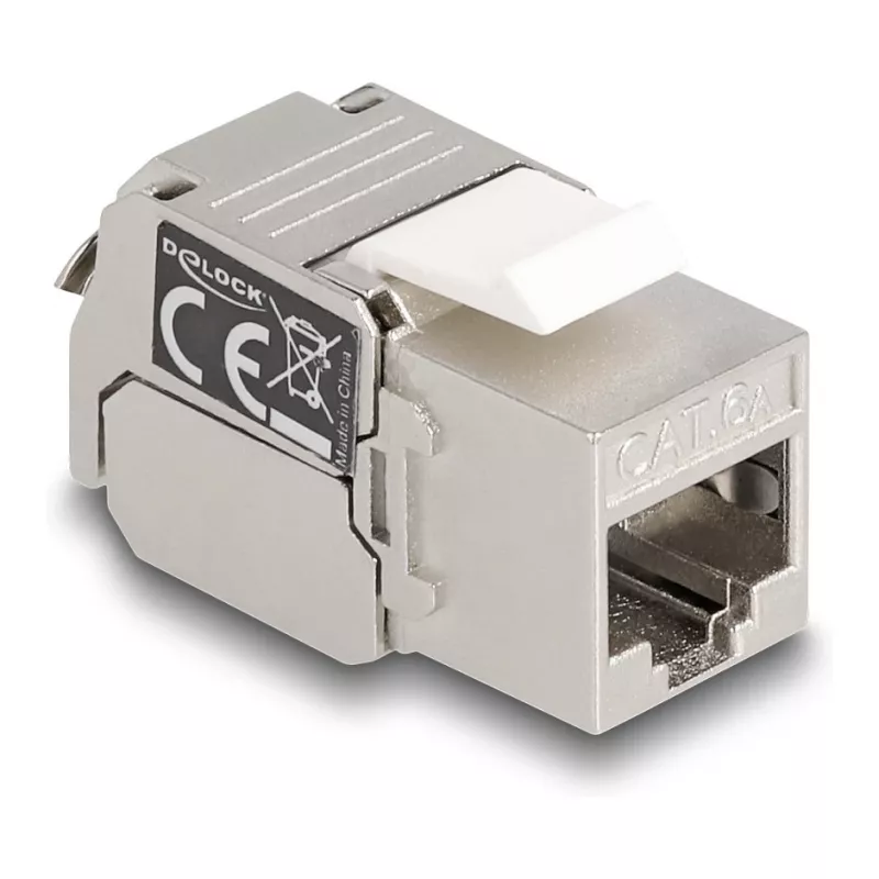 DeLOCK Keystone modulis RJ45 lizdas į LSA Cat.6A su LED sidabrinė balta