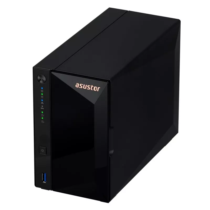 Asustor DRIVESTOR 2 Pro Gen2 AS3302T v2 NAS Realtek RTD1619B 2 GB DDR4 ADM juoda