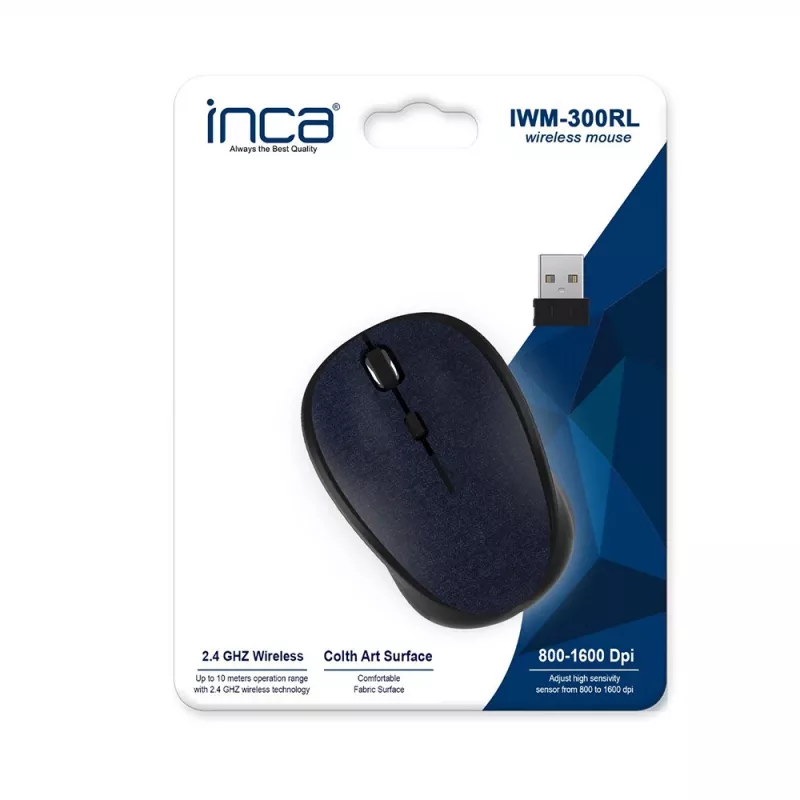 Cian Technology GmbH INCA pelė IWM-300RL Nano-USB belaidė 1600 DPI audinys BL mažmeninė - Pelė