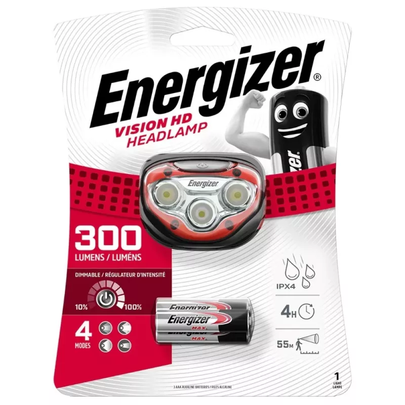 ENERGIZER ŽIBINTUVAS GALVINIS VISION HD PRIEKINIS ŽIBINTUVAS 3AAA 300 LIUMENŲ