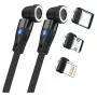 USB laidas RealPower MagneticCharge2 1 m juodas greitas įkrovimas duomenų perdavimas