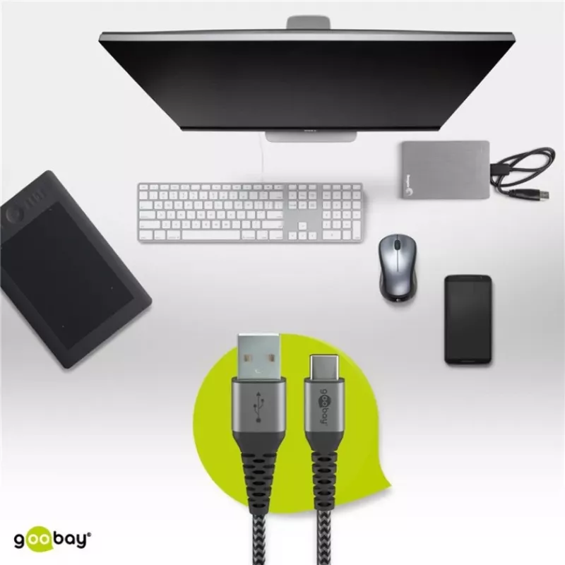 Goobay 49297 USB laidas, juodas