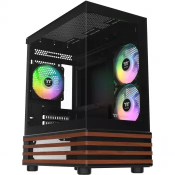 PC Micro Tower Thermaltake View 170 WS ARGB — Micro chassis, Juoda, supports PS2 PSU, 2x 120 mm side + 1x 120 mm rear fans, 2.5/3.5 inch HDD