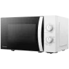 Mikrobangų krosnelė, 20 l talpa, mechaninis valdymas, 800 W, 5 galios lygiai, LED apšvietimas, atitirpinimas, gaminimo pabaigos signalas, spalva: balta