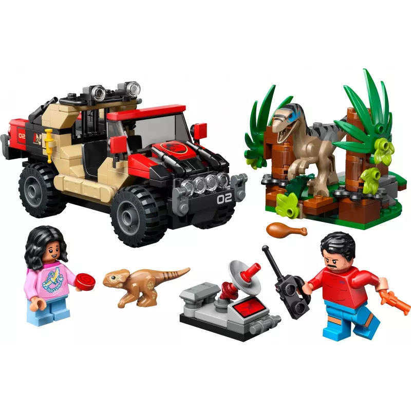 Konstruktorius LEGO Jurassic World 76972 Raptor Off-Road Escape, 285 vnt., 2 minifigūrėlės, amžius 6+