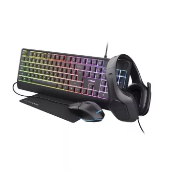 Trust GXT 792 QUADROX klaviatūra Pelė įtraukta Žaidimų USB QWERTY US English Juoda