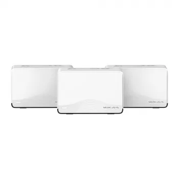 Tinklinė sistema MERCUSYS Halo H27BE (3 vnt.) Dviejų juostų 2,4/5 GHz Wi‑Fi 6, 3568 Mbps bendra sparta, 3x LAN prievadai, vidinės antenos, balta