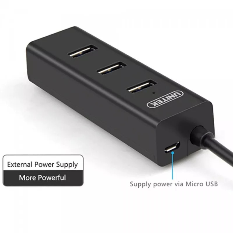 UNITEK Y-3089 interface hub USB 3.2 Gen 1 (3.1 Gen 1) Type-A 5000 Mbit/s Juoda