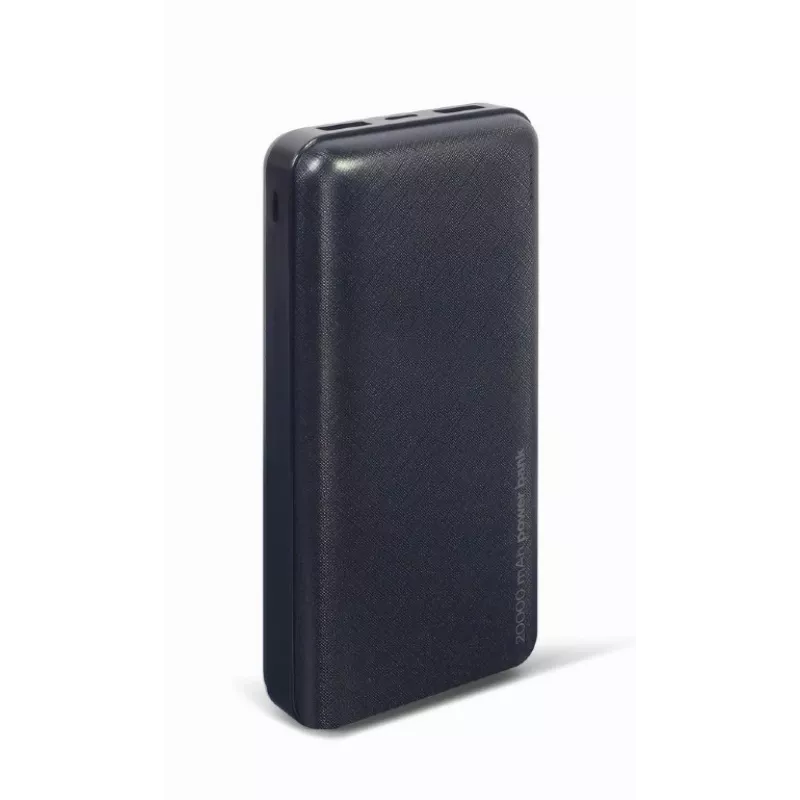 Gembird PB20-02 nešiojamas įkroviklis (power bank) Ličio polimeras (LiPo) 20000 mAh Juodas