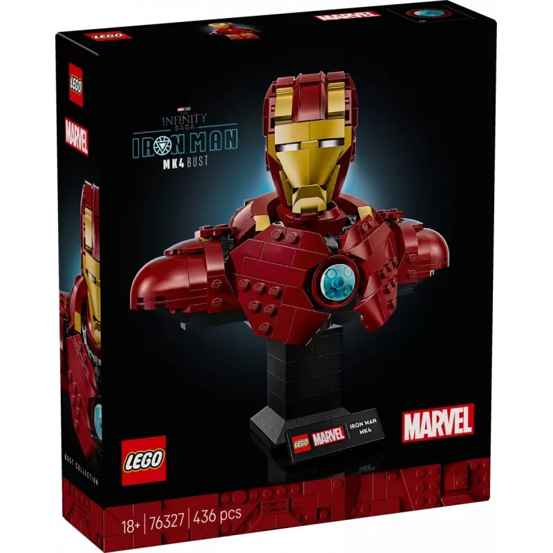 LEGO konstruktorius Marvel Super Heroes Iron Man MK4 3D modelis, 436 dalys, 1 minifigūrėlė, nuo 18 metų
