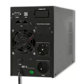 Qoltec 53042 nepertraukiamo maitinimo šaltinis (UPS) dvigubos konversijos (Online) 1 kVA 800 W 2 kintamosios srovės lizdai (-ų)