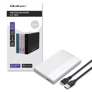 Korpusas 2,5 colio SATA SSD/HDD QOLTEC 52278 USB 3.0, palaiko iki 2 TB