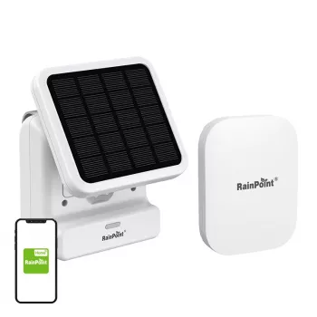 „RainPoint“ išmanusis saulės energija varomas vandens siurblio rinkinys HTP115FR su HWG023WBRF tinklų sietuvu ir programėle sodo drėkinimui