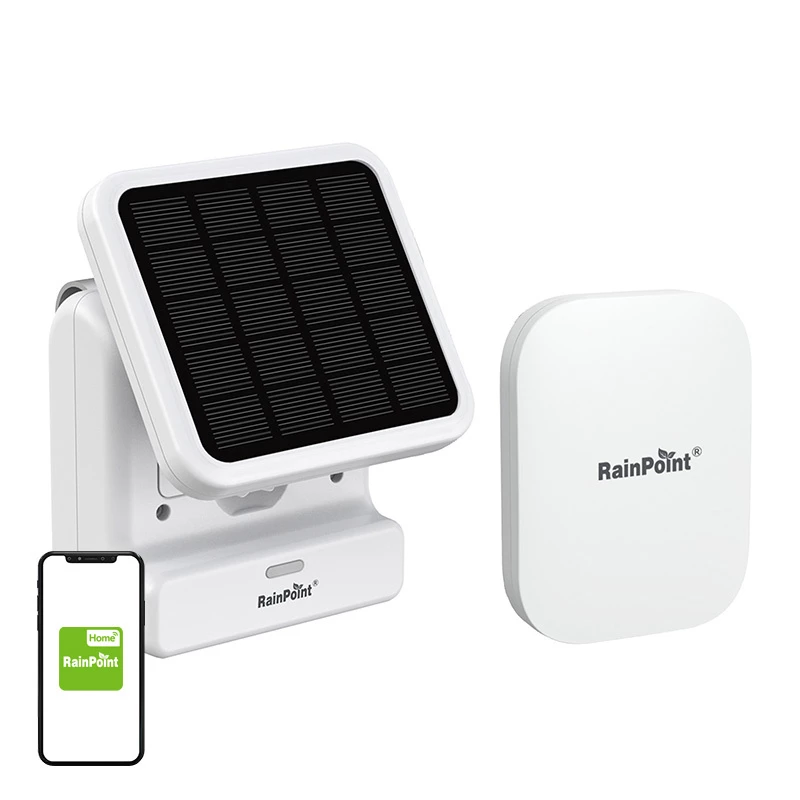 „RainPoint“ išmanusis saulės energija varomas vandens siurblio rinkinys HTP115FR su HWG023WBRF tinklų sietuvu ir programėle sodo drėkinimui