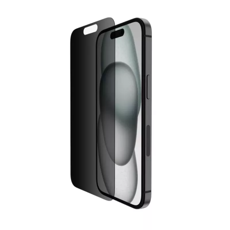 Belkin ScreenForce Pro - ekrano apsauga mobiliajam telefonui - 2,5D - stiklas - su privatumo filtru - stiklas - Apple iPhone 14 Pro, 15 (OVA147ZZ)