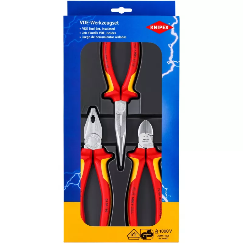 Knipex 00 20 12 mechanikų įrankių rinkinys 3 įrankiai