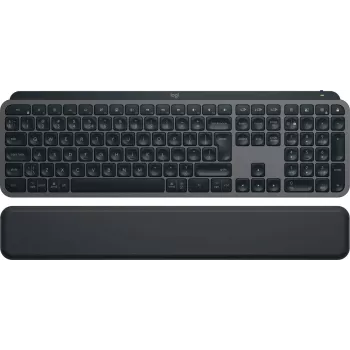 Belaidė pilno dydžio klaviatūra Logitech Master MX Keys S — Grafitinė, Bluetooth ir 2,4 GHz (Nano), USB-C įkraunama, apšviesta, QWERTY US International