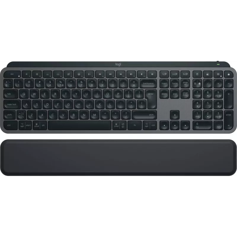 Belaidė pilno dydžio klaviatūra Logitech Master MX Keys S — Grafitinė, Bluetooth ir 2,4 GHz (Nano), USB-C įkraunama, apšviesta, QWERTY US International