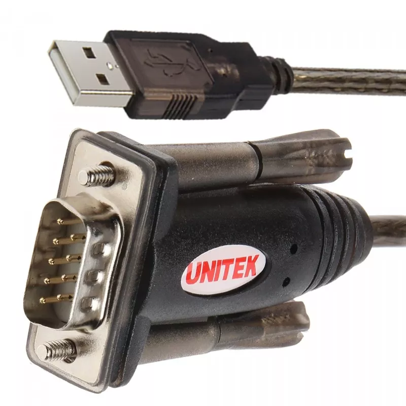 UNITEK Y-105 serial kabelis Juoda 1.5 m USB Typee-A DB-9