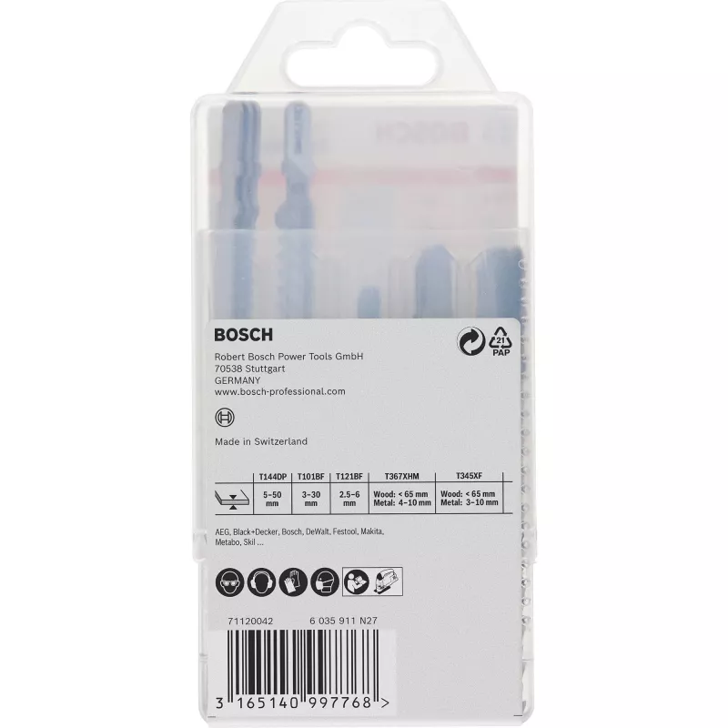 Bosch 2 607 011 438 siaurapjūklio / slankiojo pjūklo / atbulinio pjūklo peiliukas Siaurapjūklio peiliukas Karbidas 15 vnt.