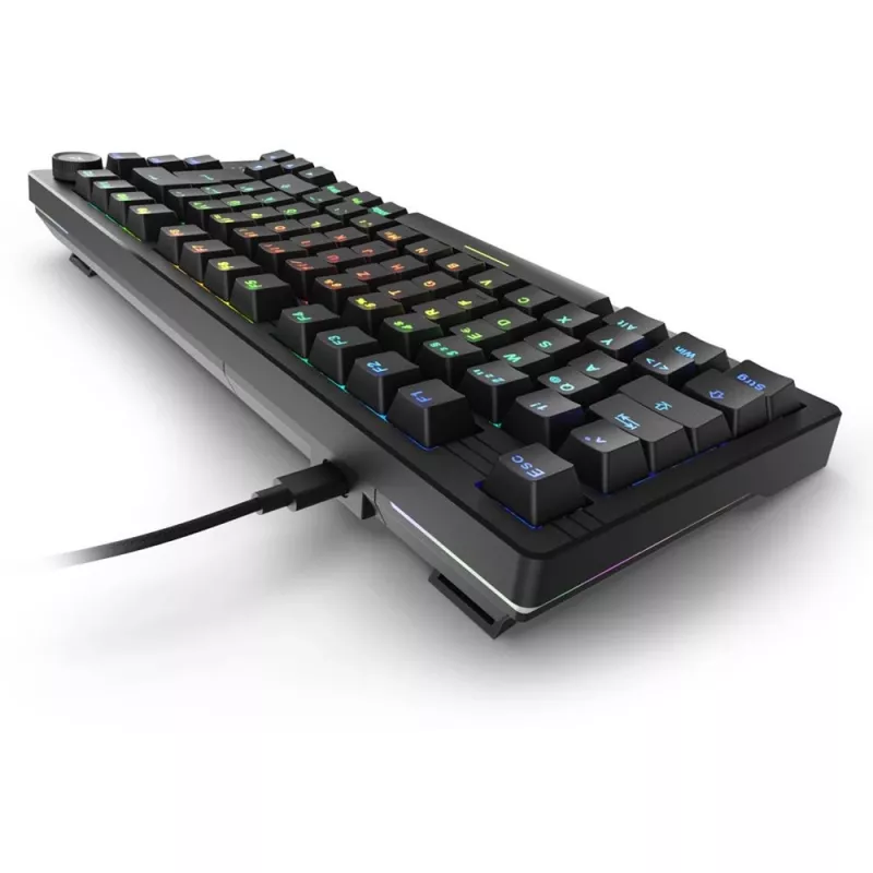 Sharkoon SGK25 klaviatūra, namų, USB, QWERTZ, vokiška, juoda, 75%, RGB LED
