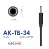 Akyga AK-TB-34 universalus maitinimo adapteris, 5 V, 2 A, 10 W, 3,5 x 1,35 mm, 1,5 m