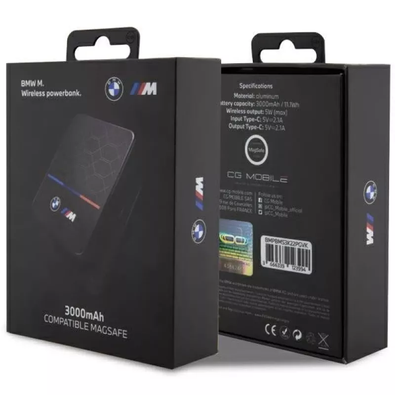 Nešiojama baterija BMW Powerbank indukcinė BMPBMS3K22PGVK5W 3000mAh