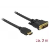 Vaizdo kabelio adapteris DeLOCK 85655 3m HDMI Type A DVI Juoda