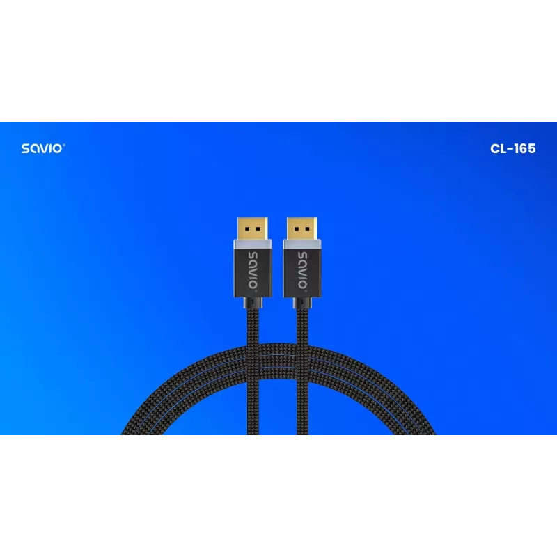 DisplayPort laidas Savio CL-165 1 m Juodas