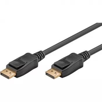 Essential kabelis DisplayPort kištukas > DisplayPort kištukas, 8K / 120 Hz (juoda, 5 metrai, 40 Gbit/s, DisplayPort 2.0 / 2.1)