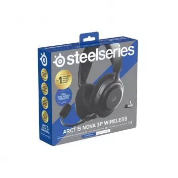 Headset STEELSERIES Arctis Nova 3P Wireless Bluetooth Circumaural Head-band, 20–22000 Hz, 260 g, Juoda