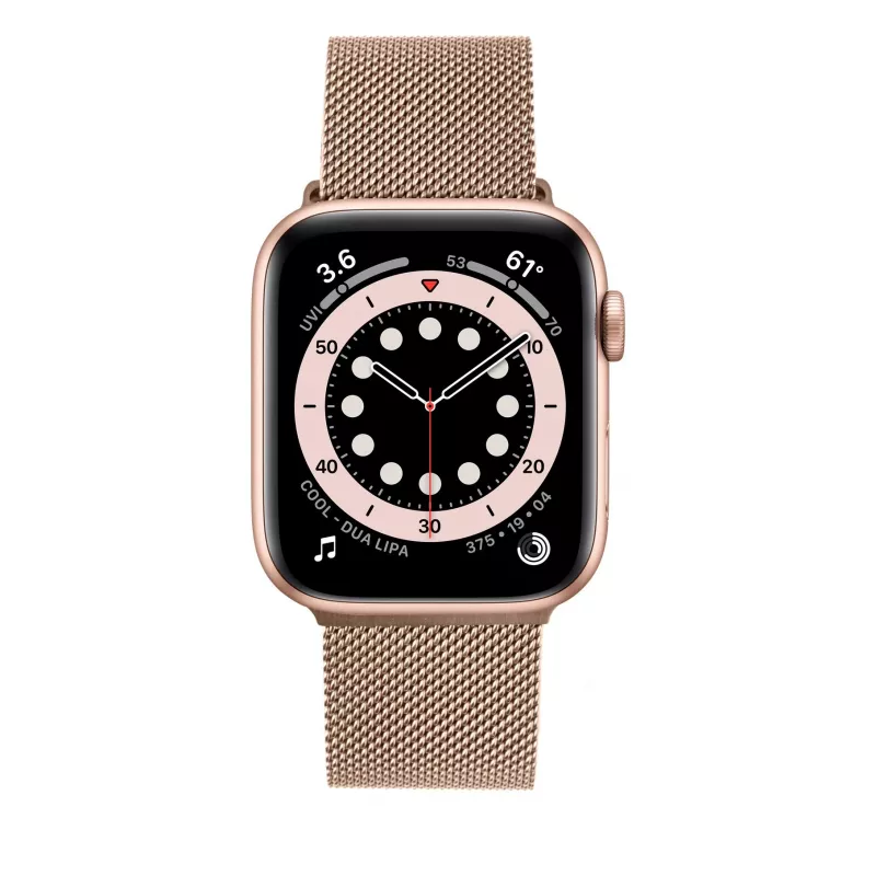 Tinklinis dirželis FIXED FIXMEST-436-RG, skirtas Apple Watch 38/40/41mm, rožinis auksas