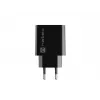 NATEC AC greitas įkrovimas vidinis laidinis įkroviklis Ribera — 18W (5–15V, iki 3A), 1× USB-A, Huawei FCP/SCP, juodas