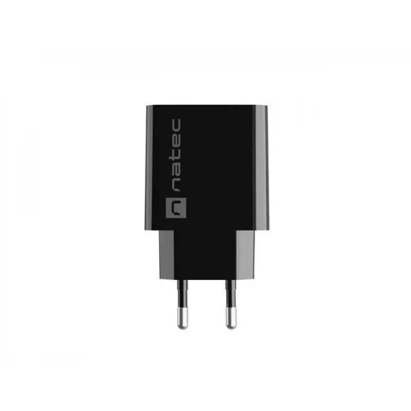 NATEC AC greitas įkrovimas vidinis laidinis įkroviklis Ribera — 18W (5–15V, iki 3A), 1× USB-A, Huawei FCP/SCP, juodas