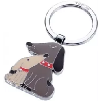 Raktų pakabukas TROIKA metalinis dizainas DOG & DOGGY KR18-05/BR