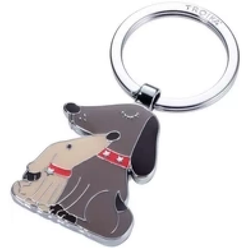 Raktų pakabukas TROIKA metalinis dizainas DOG & DOGGY KR18-05/BR