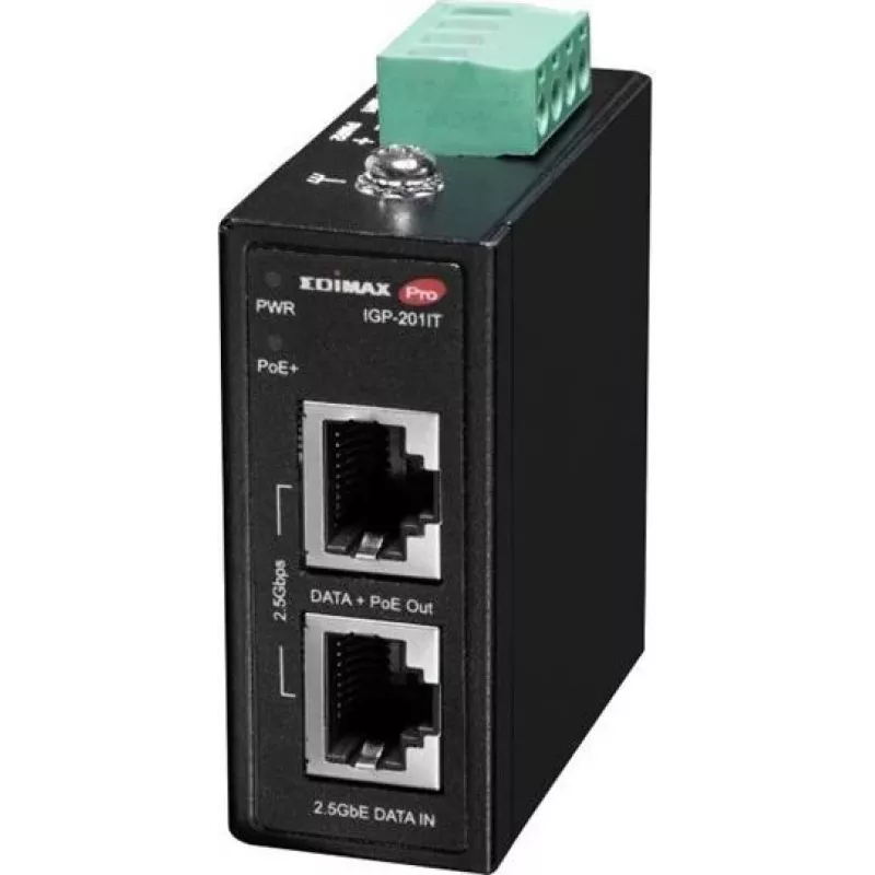 Edimax Industrie 2.5 Gigabit 30W PoE+ DIN-Rail Injektor (IGP-201IT)