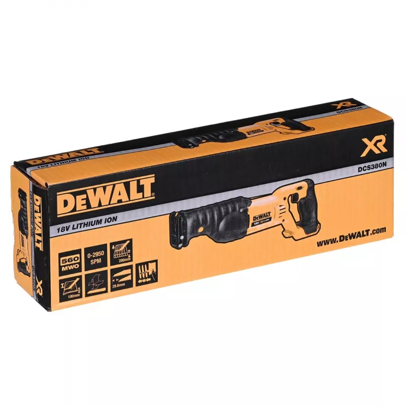 DeWALT DCS380N siaurapjūklis 2,86 cm juodas, geltonas