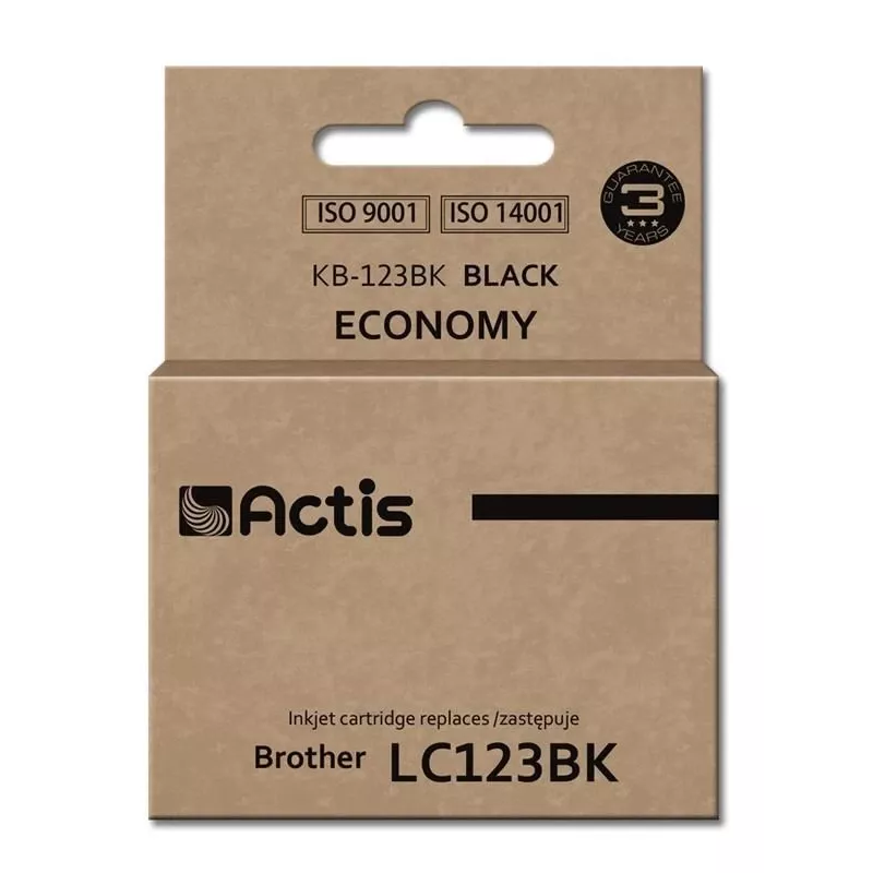 Actis KB-123Bk rašalas (pakaitalas Brother LC123BK/LC121BK; standartinė; 15 ml; juodas)