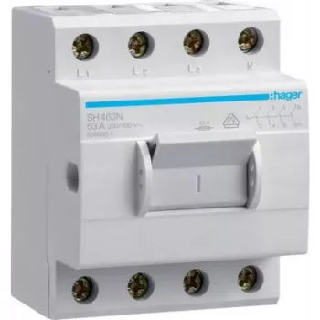 Hager SH463N kompaktinis jungiklis 63A 4 normaliai atviri kontaktai 400VAC 3.5PLE