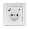 DeLOCK 11489 Kištukinis lizdas CEE 7/3 + USB Baltas 250V 16A