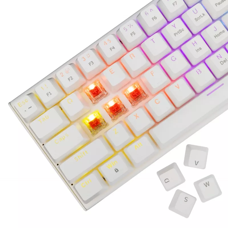 Mechaninė klaviatūra White Shark Wakizashi-2 US Red Switch, TKL/US išdėstymas, balta