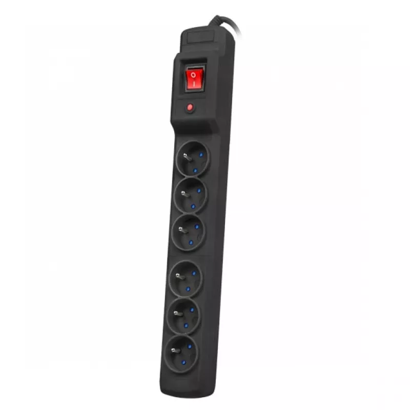 Elektros lizdas ARMAC M6 — 6 lizdai, 1,5 m laidas, juodas