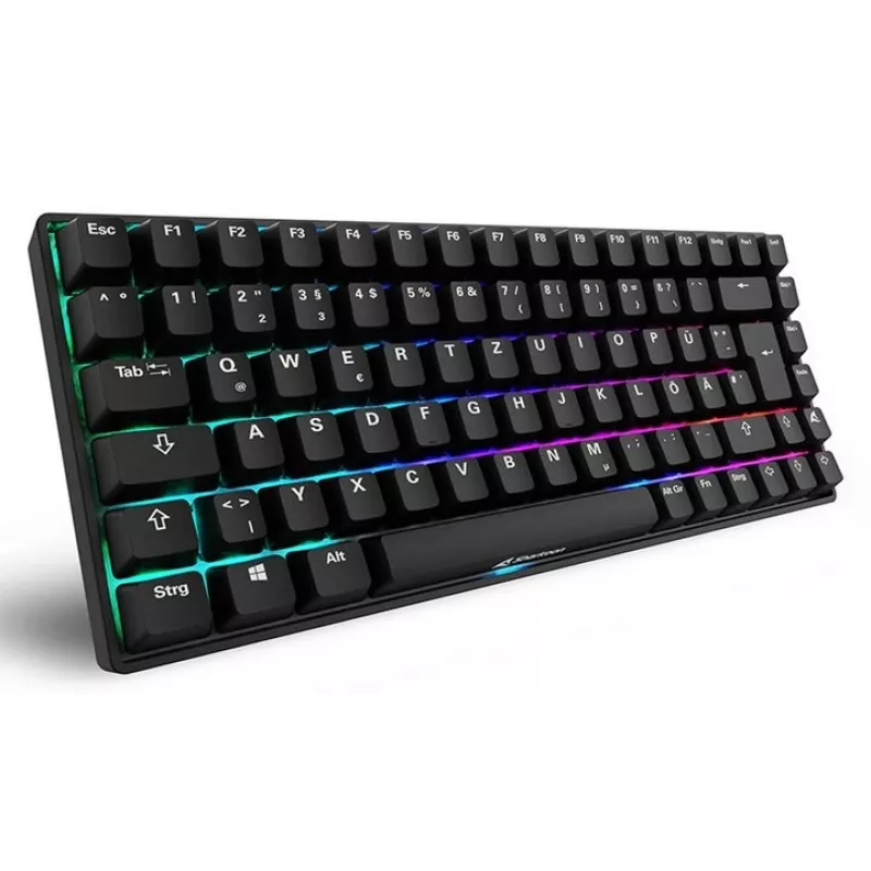 Mechaninė žaidimų klaviatūra Sharkoon Skiller SGK50S3 PBT juoda geltona RGB