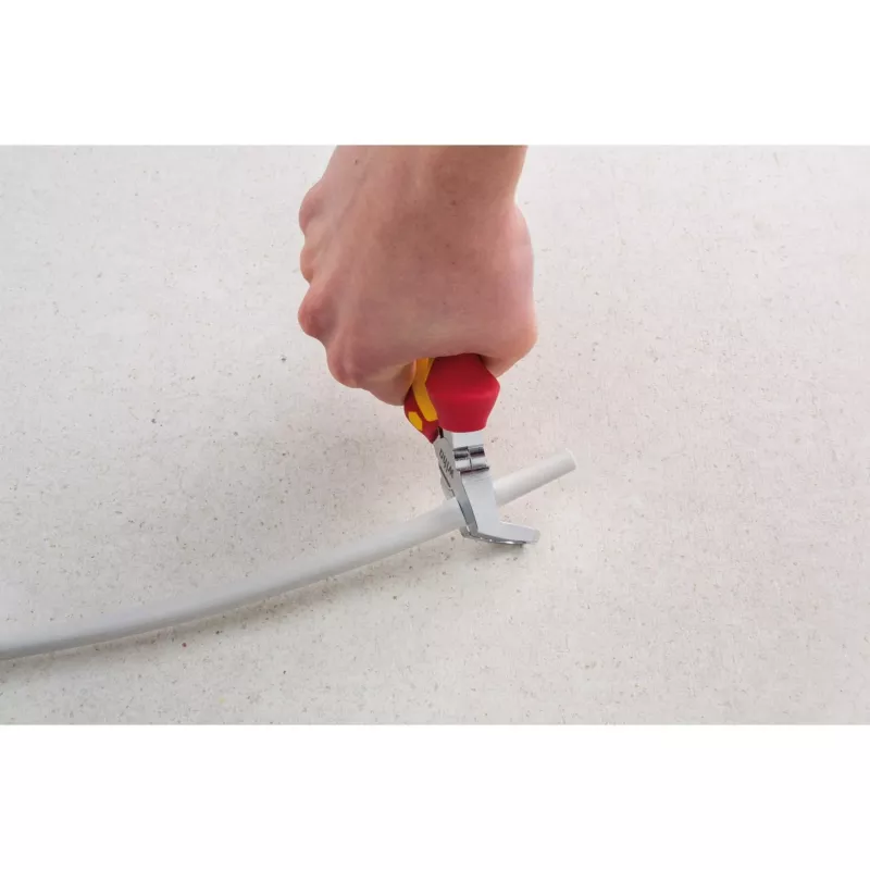 Užspaudimo/nuėmimo įrankis Wiha TriCut Installationszange Professional electric Z 14 1 01 — pjauna, nuima izoliaciją ir izoliuoja įtampingosioms dalims iki 1 000 V AC