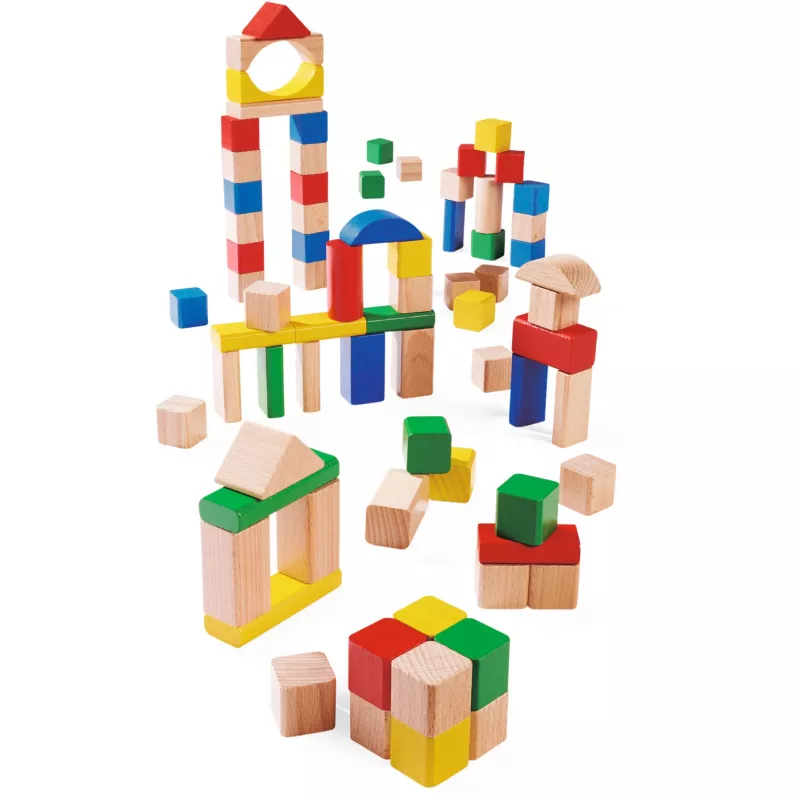 Eichhorn Holzbausteine Bunt/Natur (75 vnt.)
