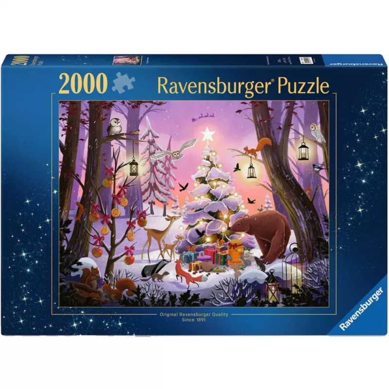 Dėlionė Ravensburger Christmas in the Forest 2000 dalių, 2000 dalių šventinė scena